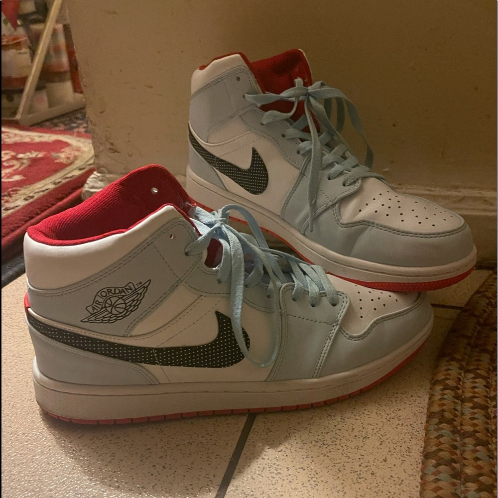 Jordan 1 Blue Polka Dot Swoosh Size 12